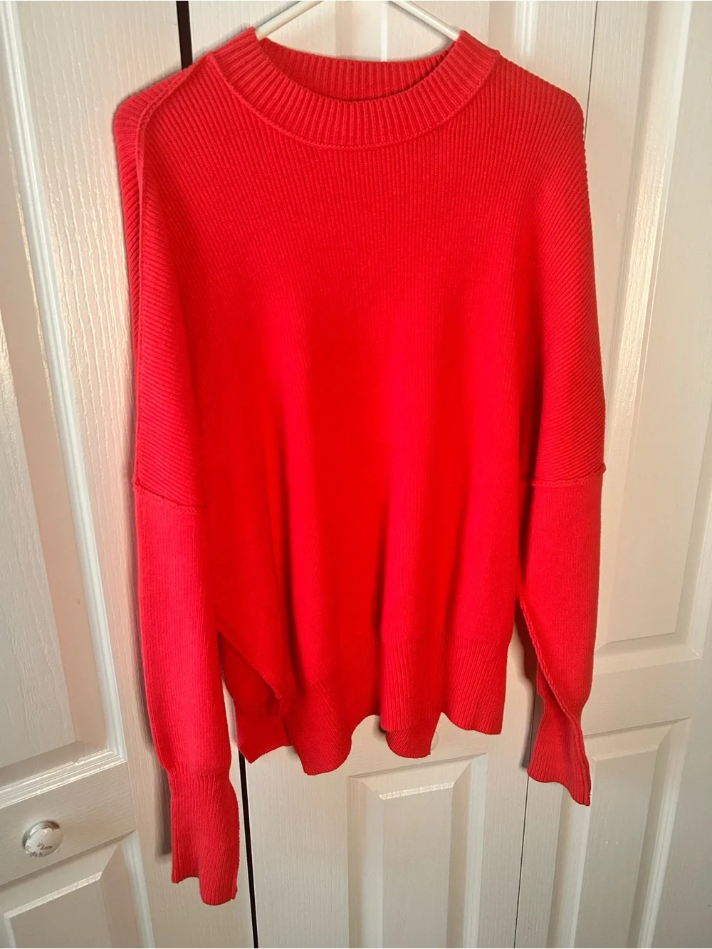 By Together Women’s Medium Pink Knit Oversized Ribbed Dolman Sweater